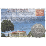 George Washington's Mount Vernon Vintage Stamp with Pecan Wood