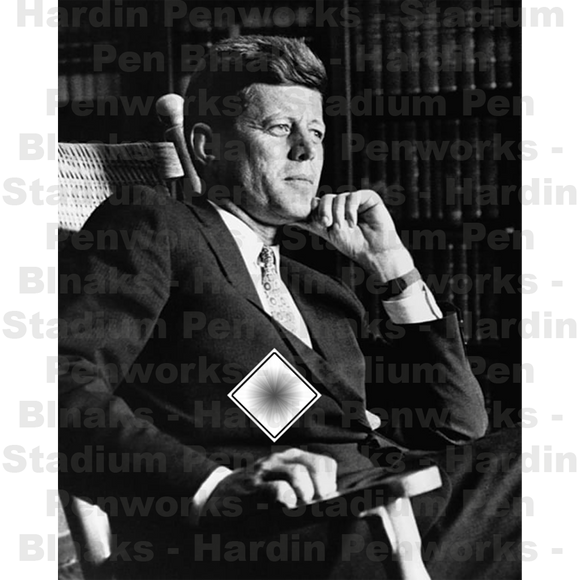 John F Kennedy Black Cloth Embedded Blank Stadium Pen Blanks 