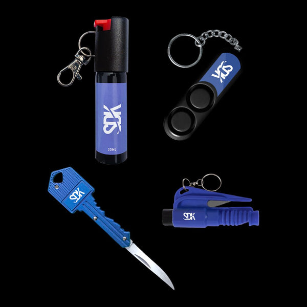 SDK Blue Kit with Pepper Spray, Personal Safety Alarm, Key Knife ...