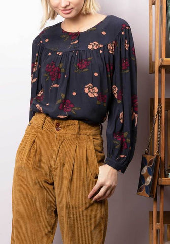 Women wearing floral top and blouse from Des Petits Hauts