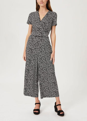 Women wearing long floral jumpsuit from Hobbs