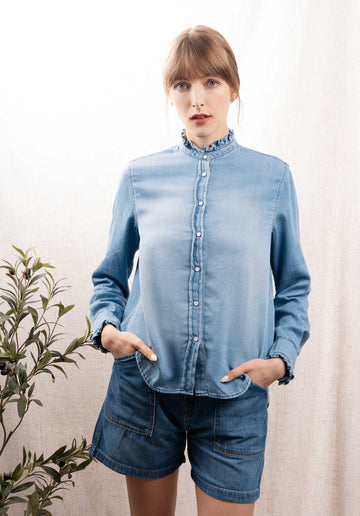 Blouse Palermo Nara Palermo Nara Top Ocean-Blue – RUE MADAME