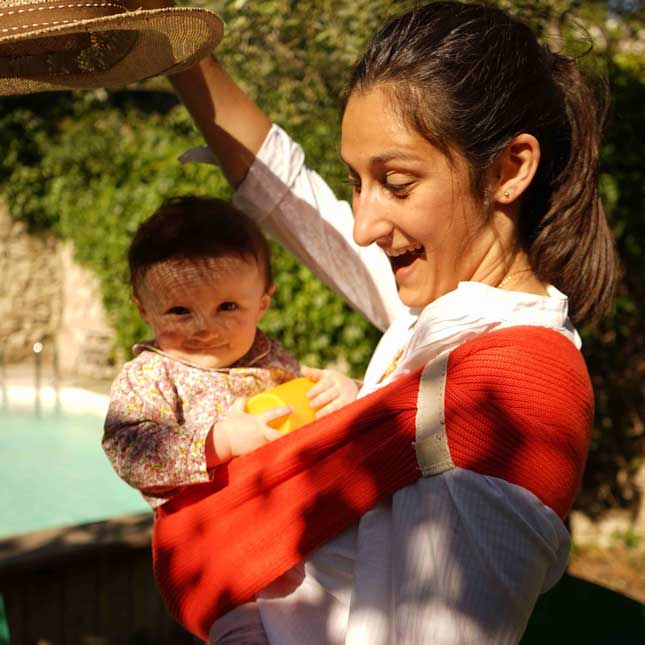 Porte-bébé tubulaire Nèobulle Hop'La - Rouge - Tabata Shop