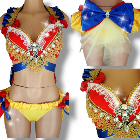 White Wonderland Rave Bra, Ice Princess, Snow Angel, Christmas EDM