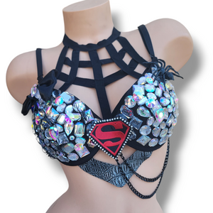 Ready to Ship Woman's Black Spider Man Top - Lipgloss Costume