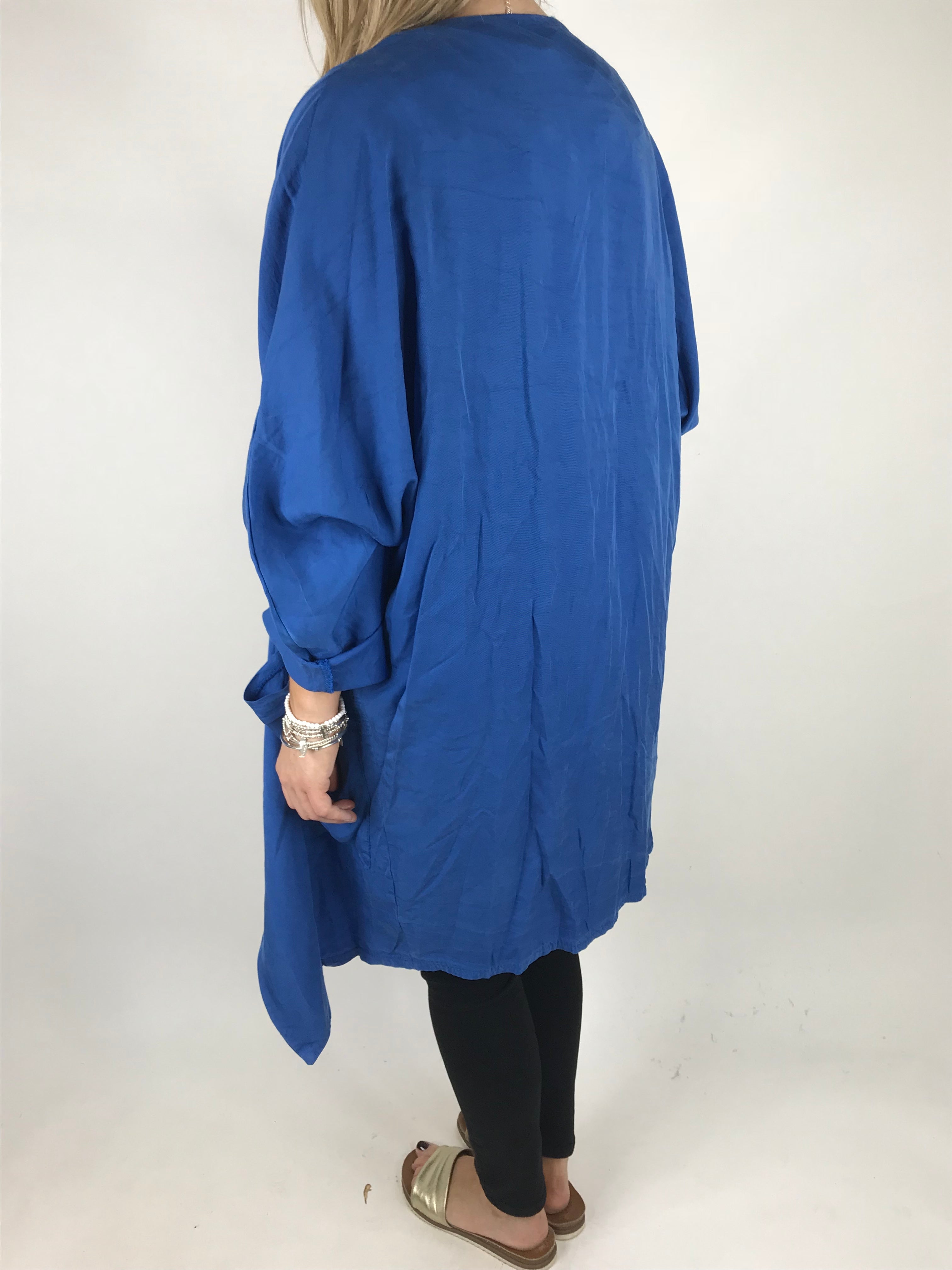 Royal blue duster coat women fashion size