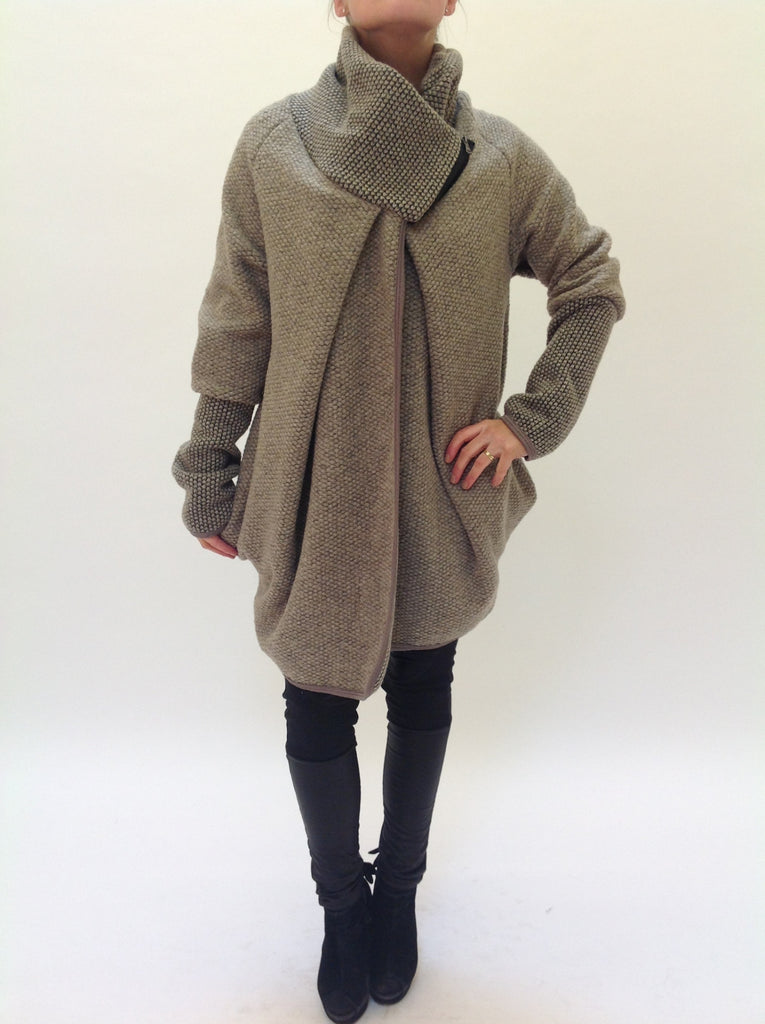 Lagenlook Cocoon Coat in beige.2160 - Lagenlook Clothing UK