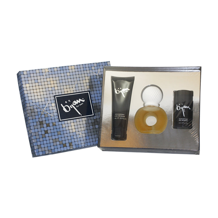 Bijan Men 3 Piece Gift Set 2.5 oz EDT Spray + A/S Balm + Deodorant NEW SET BOX