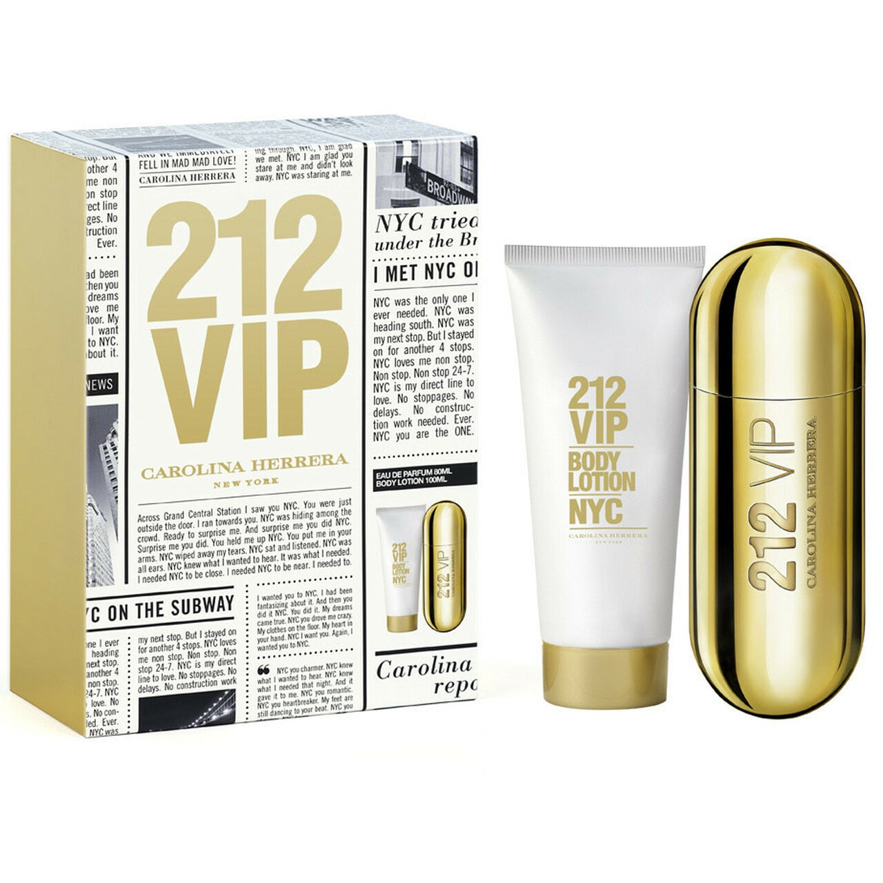 Carolina Herrera 212 VIP 2.7 EDP Perfume, 3.4 Body Lotion 2 pc Women Perfume Set