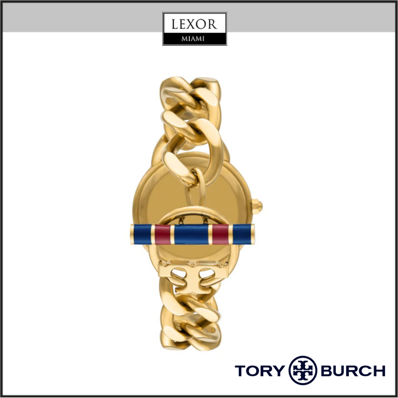 Tory Burch TBW7212 The Ravello Gold Stainless Steel Chain Strap Women –  Lexor Miami