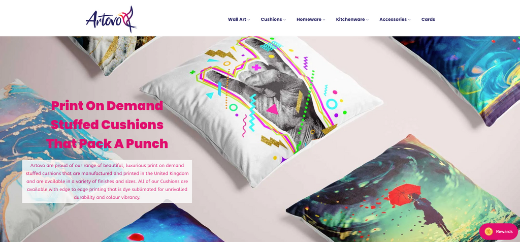 Artovo Cushions Optimise Landing Pages