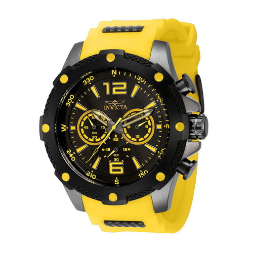 Reloj pulsera Invicta Pro Diver 6981 de cuerpo color negro y oro,  analógico, para hombre, fondo negro, con correa de acero  inoxidable/silicona color