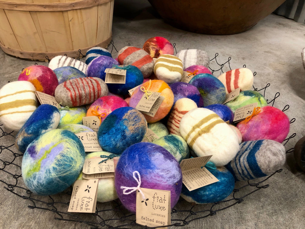 Basket Full of Felted Soaps