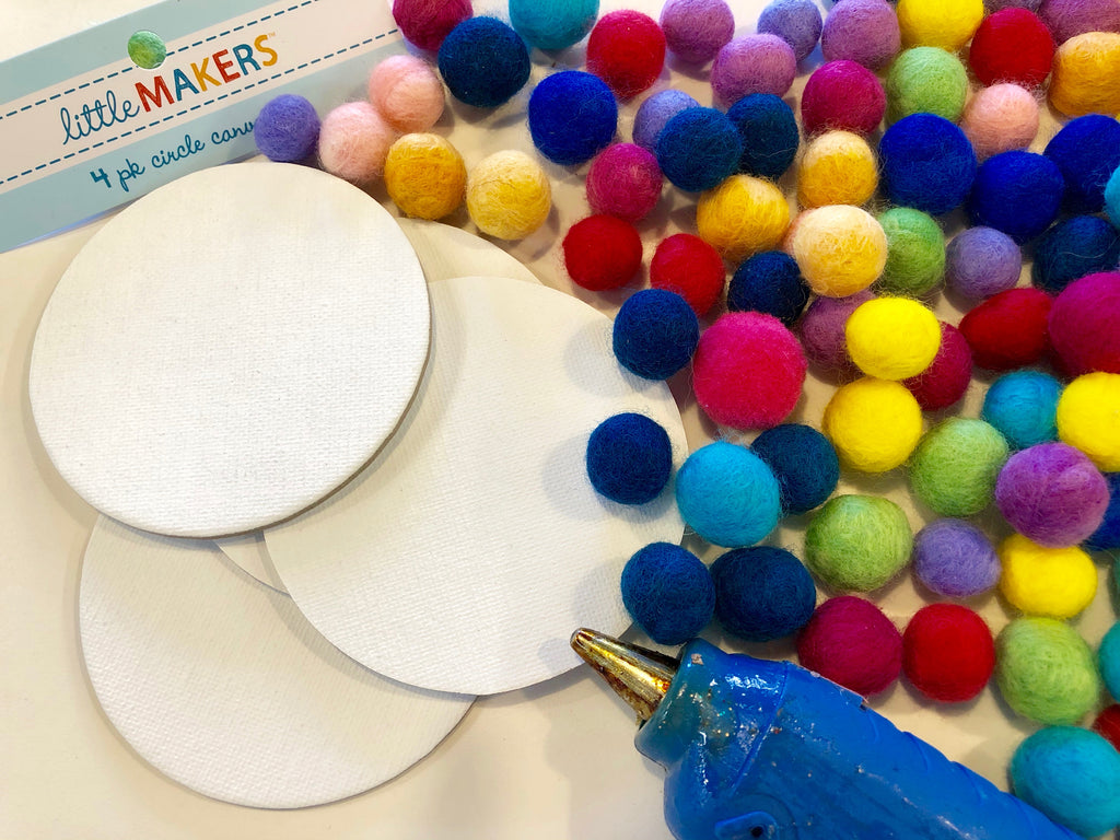 Materials for DIY Pom Pom Coasters