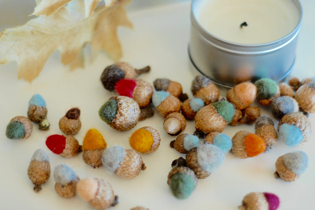 Scattered Felted Acorns