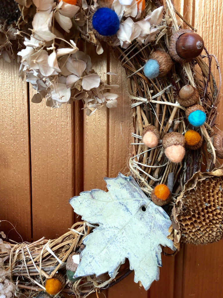 Felted Acorn Wreath