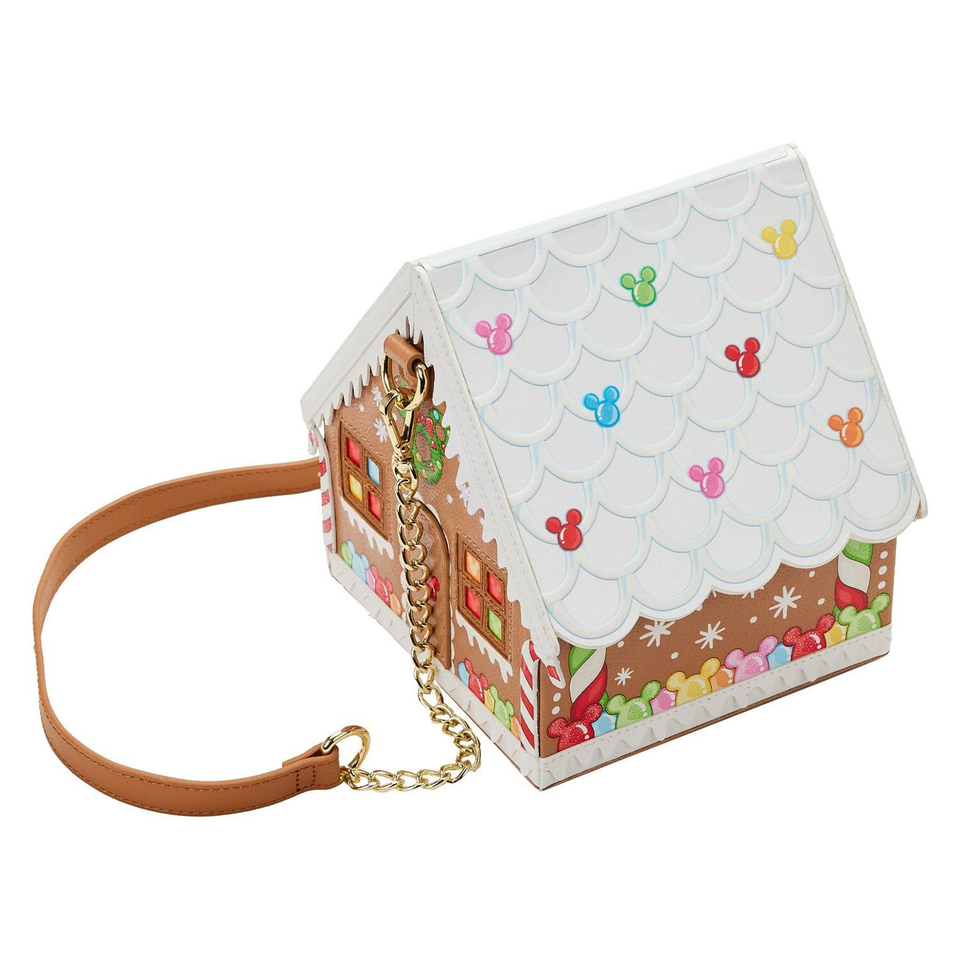 Stitch Shoppe by Loungefly Disney Minnie Mouse Gingerbread House Crossbody Bag - Top - 671803441842