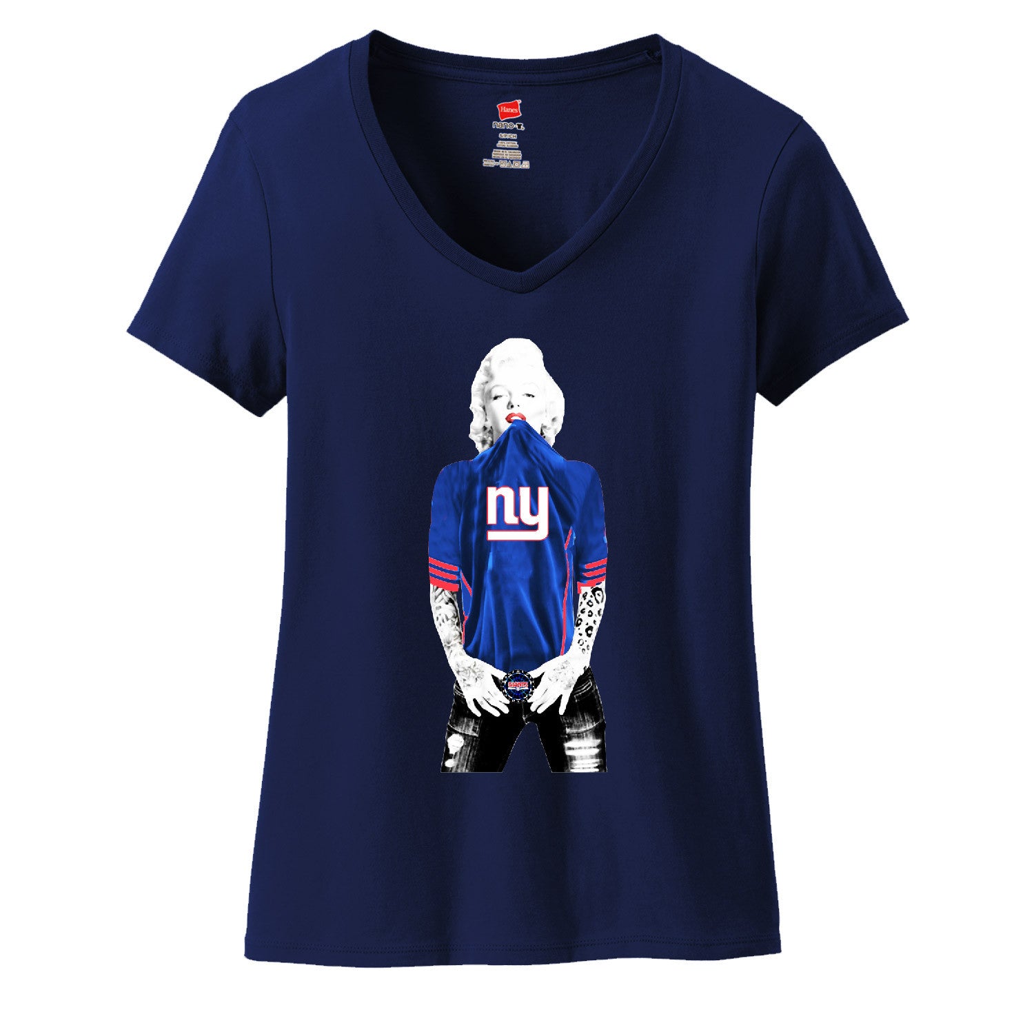 ny giants v neck t shirt