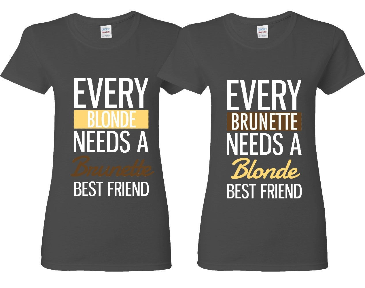 blonde best friend and brunette best friend sweatshirts