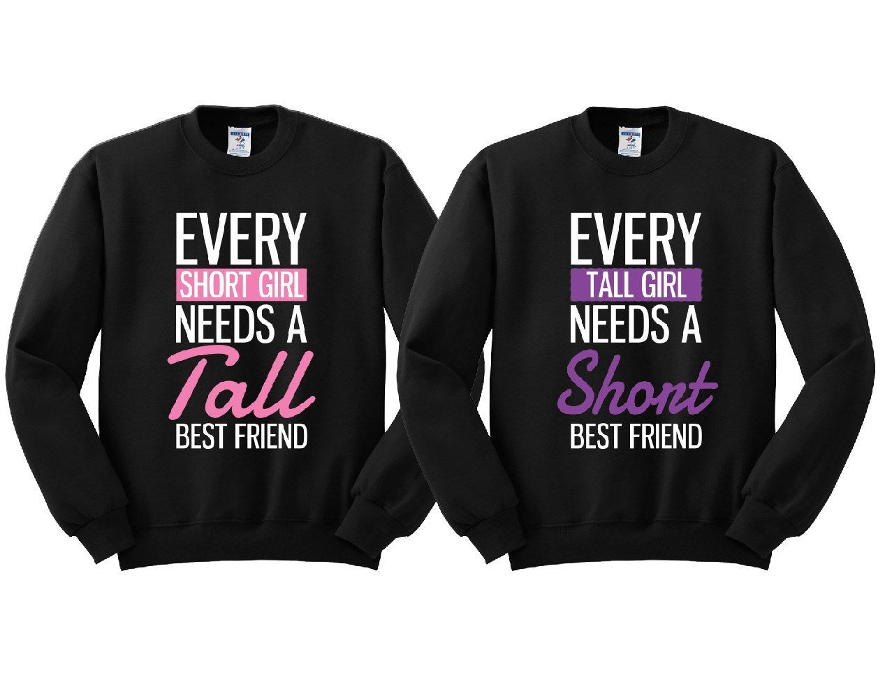 tall best friend short best friend hoodies