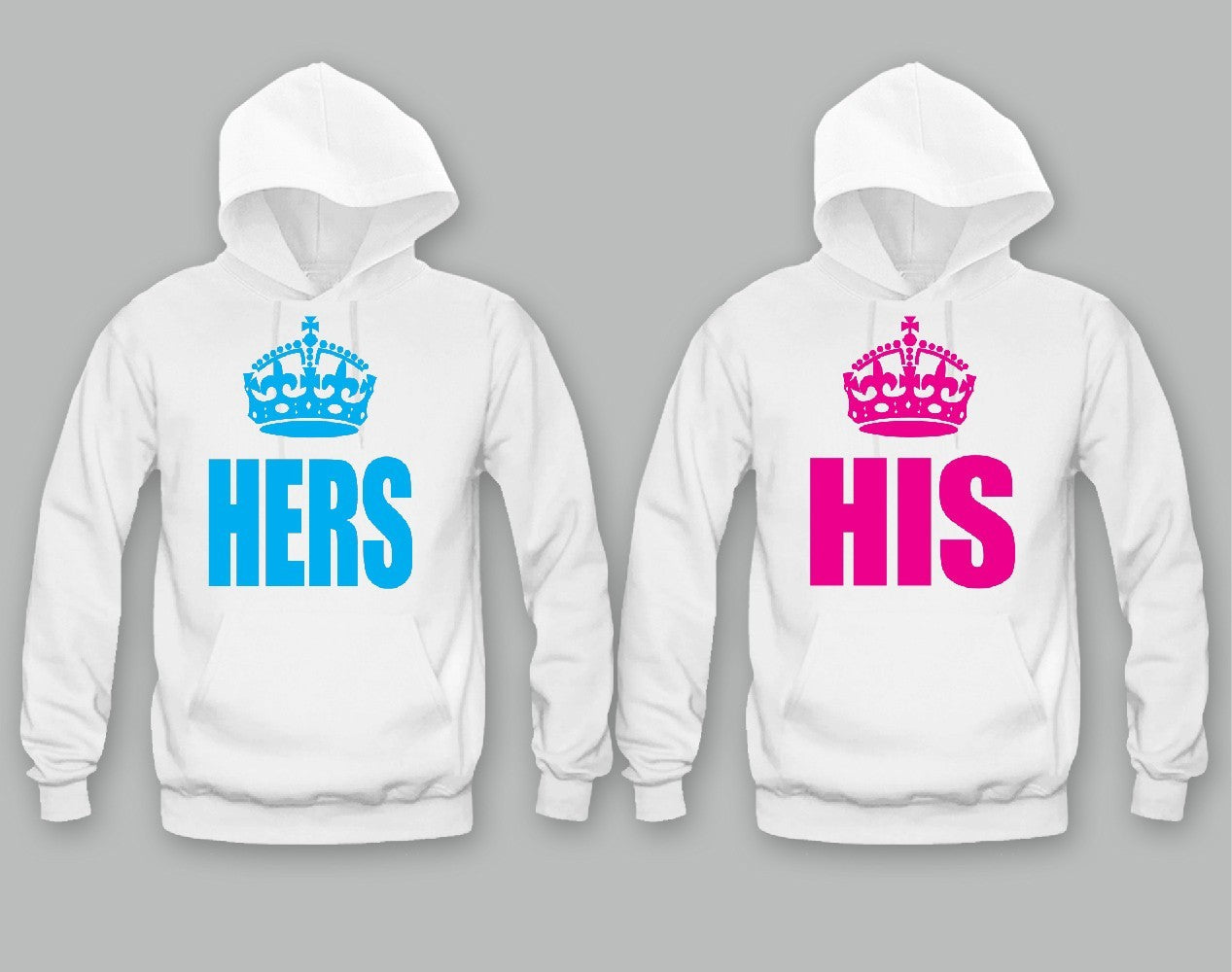 His and Hers Crowns Unisex Couple Matching Hoodies 