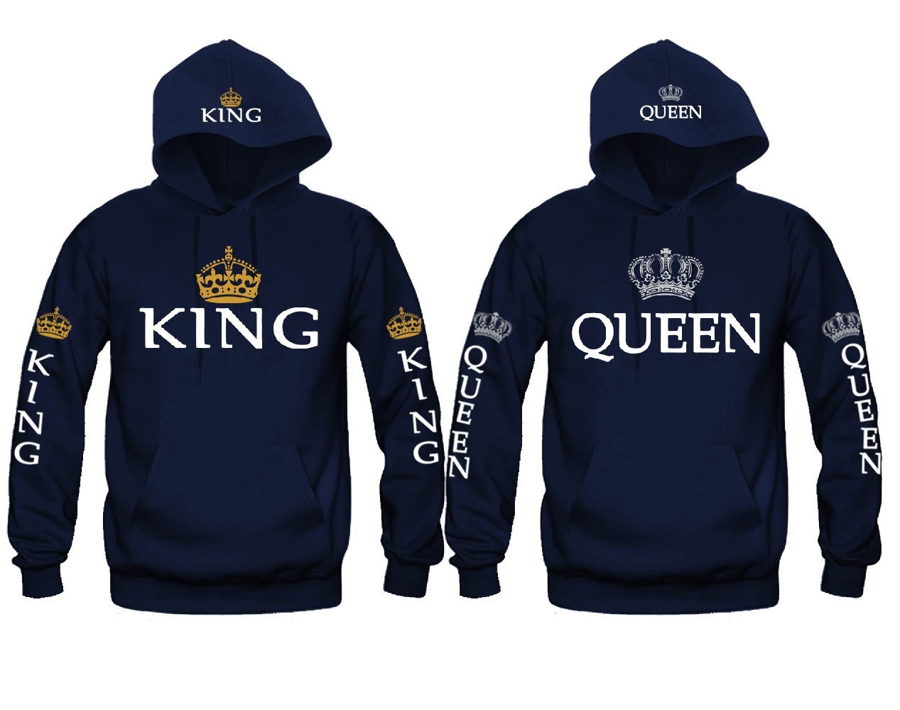 custom king and queen hoodies