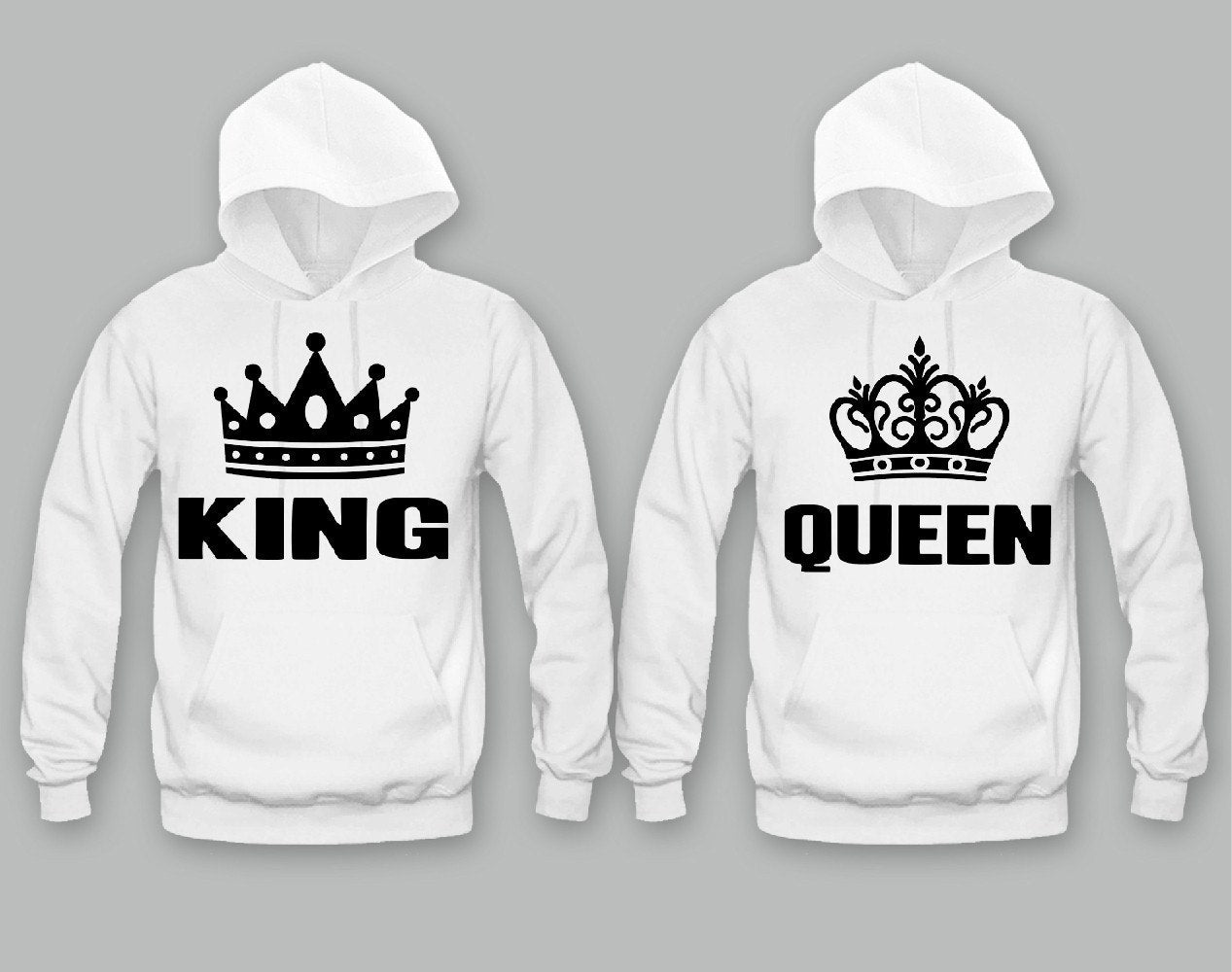 King and Queen Unisex  Couple  Matching  Hoodies 