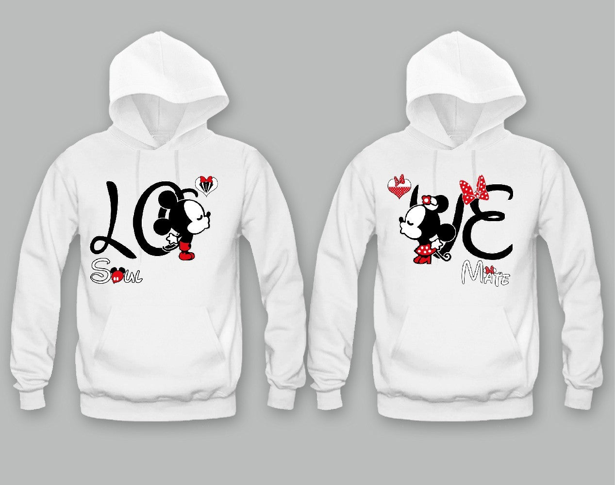 LOVE Cartoon Kissing Soul Mate Unisex  Couple  Matching  Hoodies 