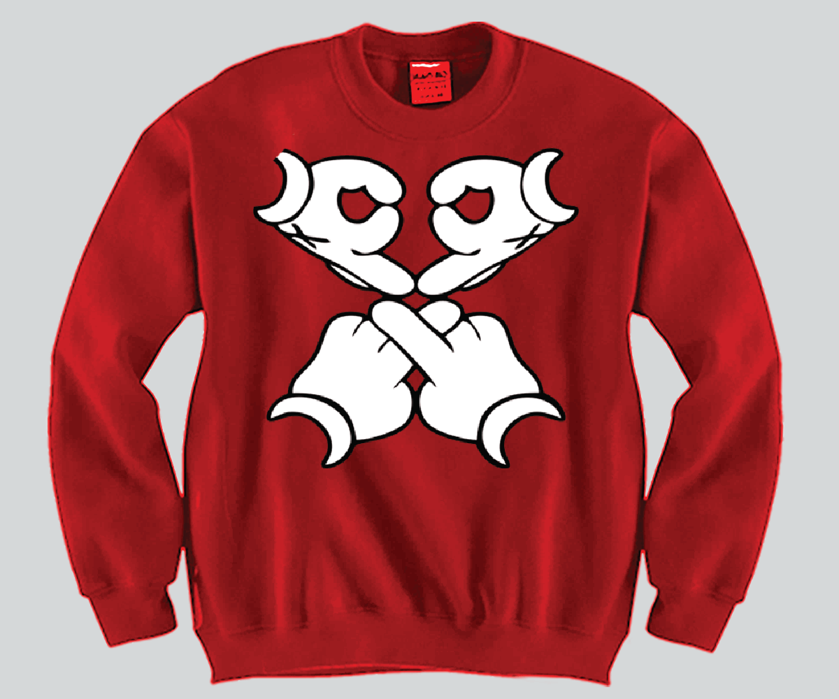 mickey mouse hands sweatshirt