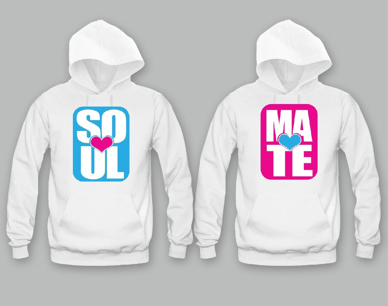 Soul Mate Bright Colors Unisex  Couple  Matching  Hoodies 