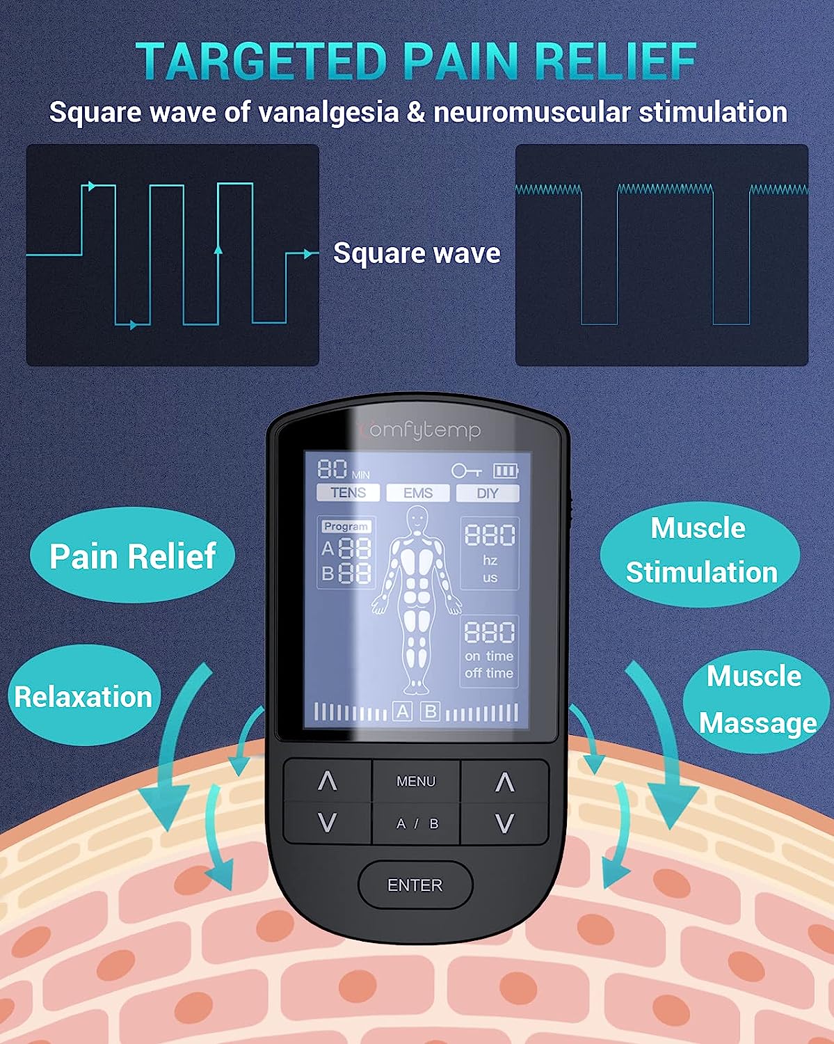 Personal Pain Relief Therapist - Comfytemp Wireless TENS Unit Muscle  Stimulator