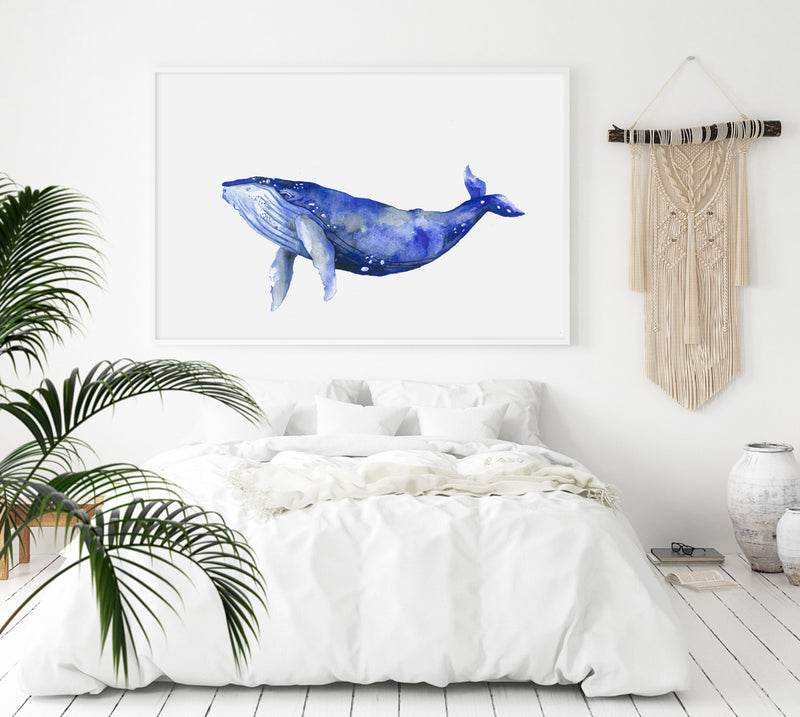 Bally the Humpback Whale: Watercolour Wall Print – Leahs Mark