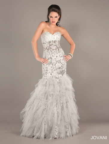 Jovani White Tulle Dress