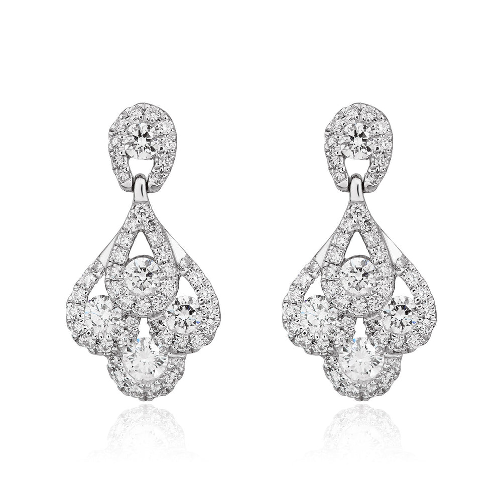 18ct White Gold And Diamond Earrings