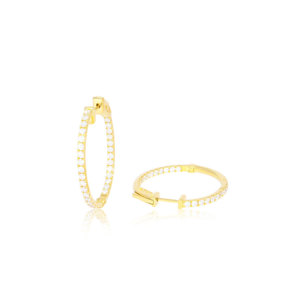 18ct Yellow Gold and Diamond Hoops