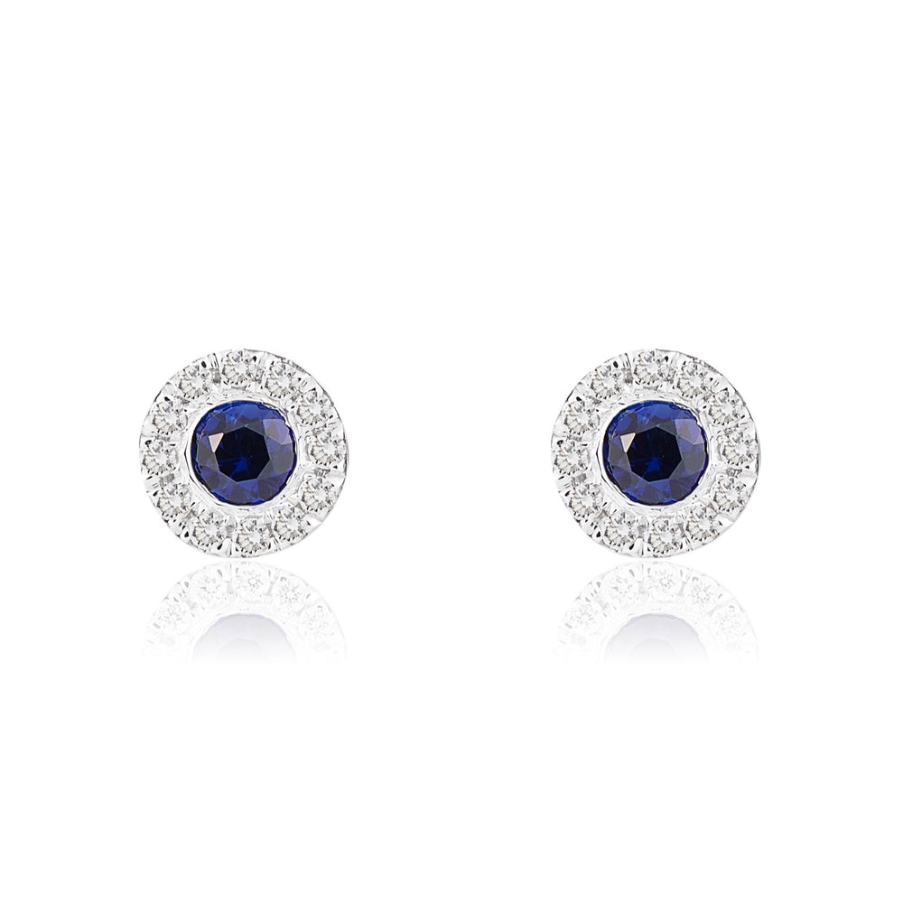 18ct White Gold Sapphire And Diamond Earrings.