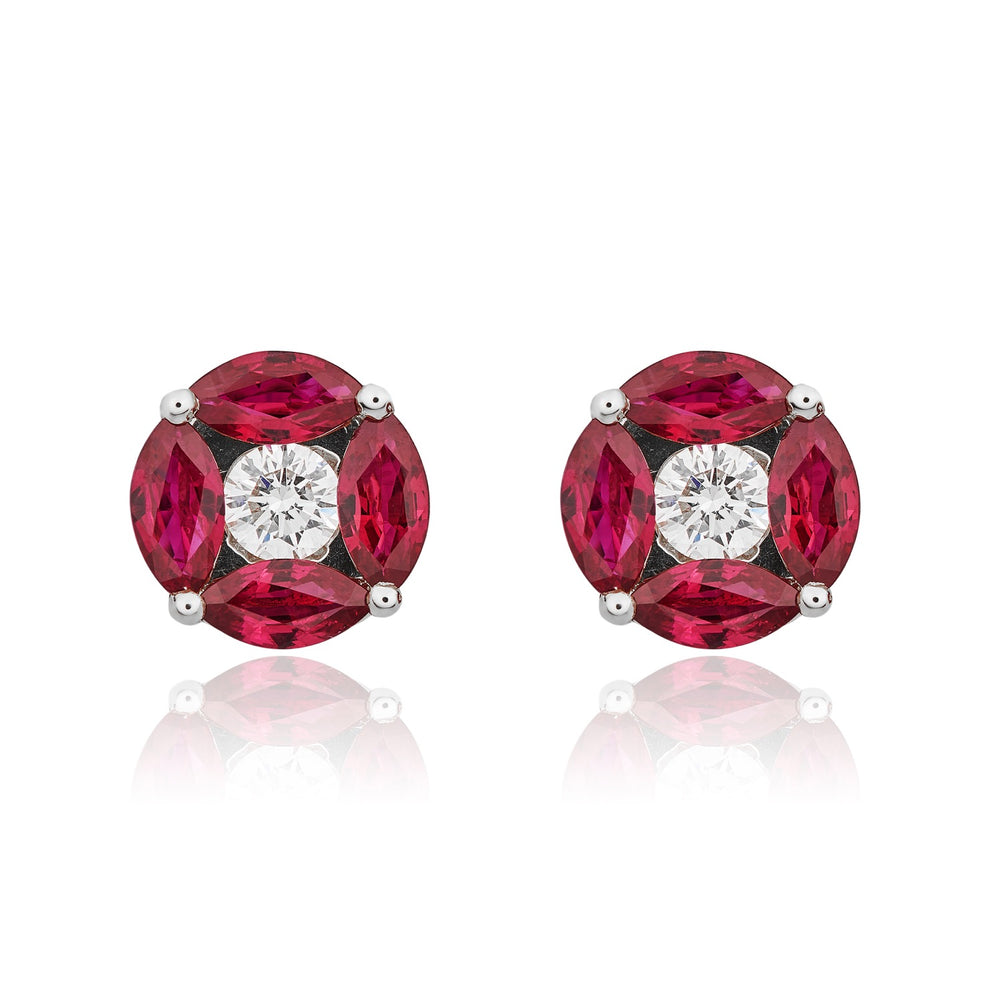 Ruby Earrings On Red Silk Background Closeup Stock Photo  Download Image  Now  Jewelry Ruby Diamond  Gemstone  iStock