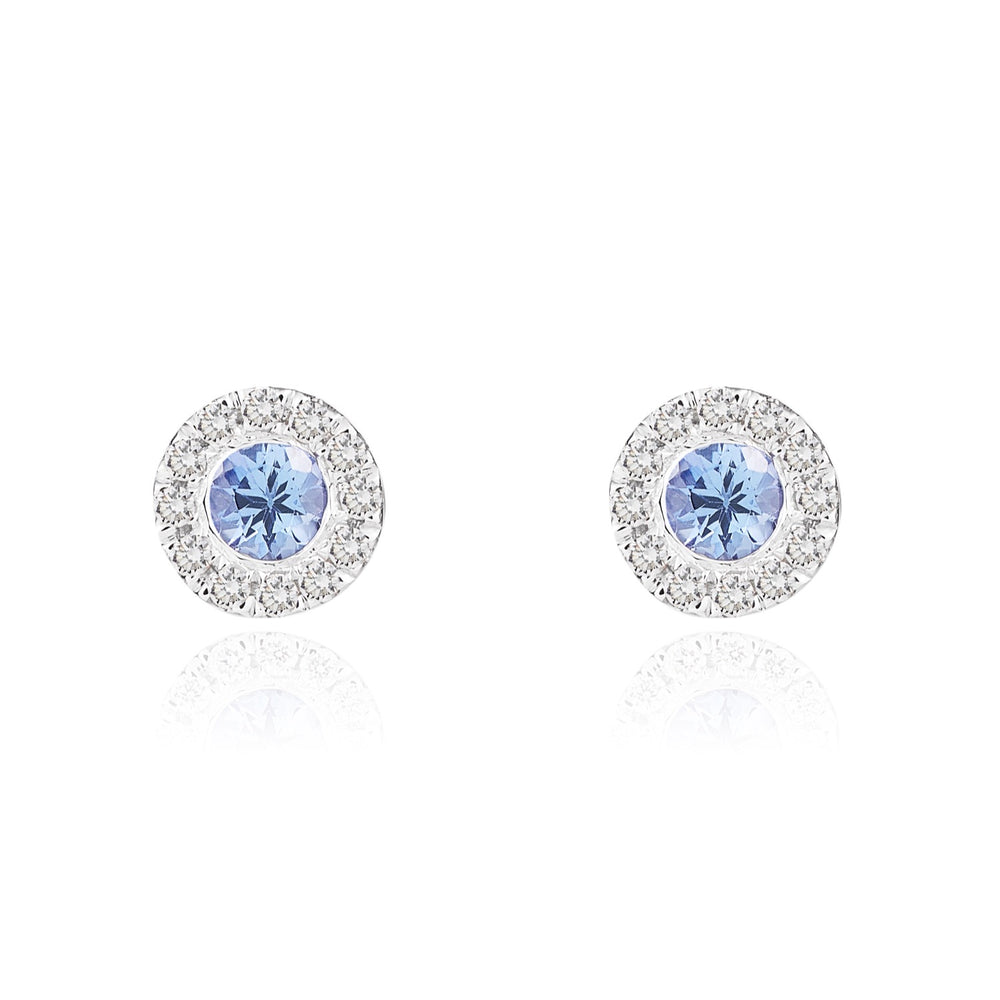 18ct White Gold Tanzanite And Diamond Earrings