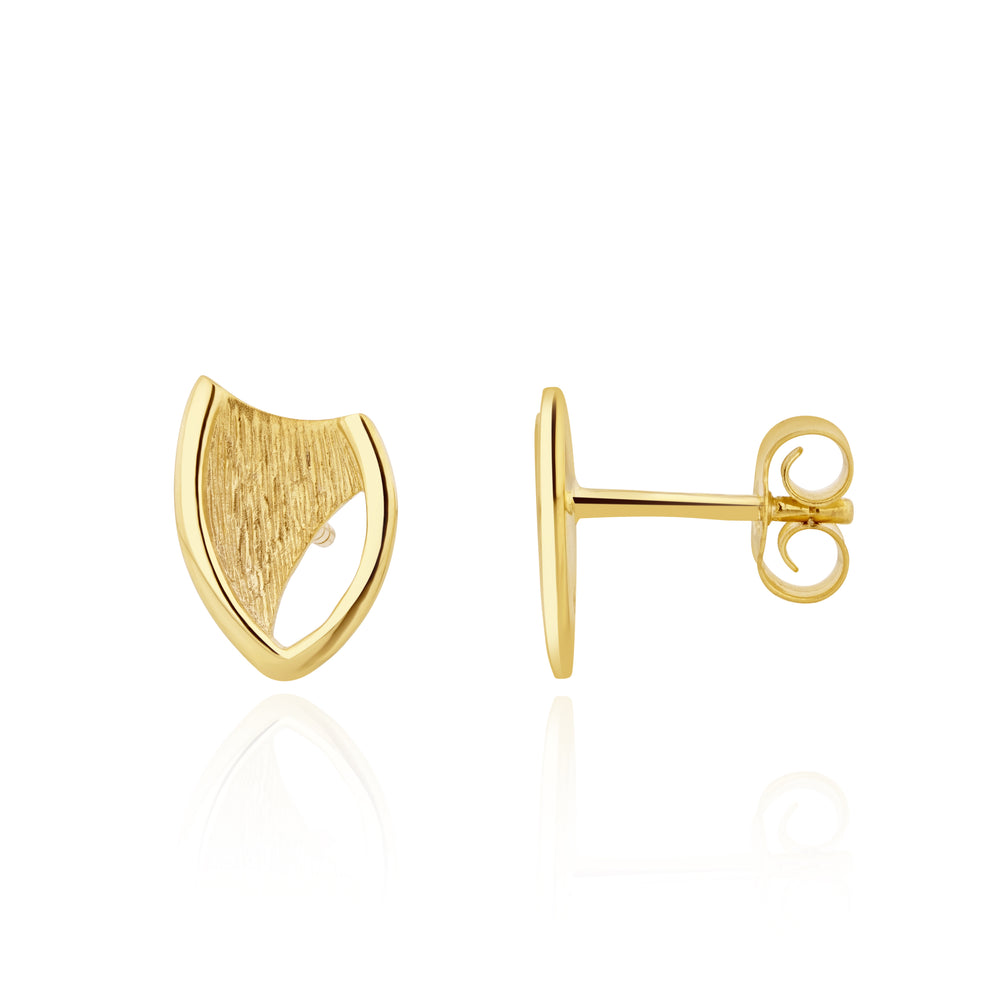 9ct Yellow Gold Two Tone Stud Earrings
