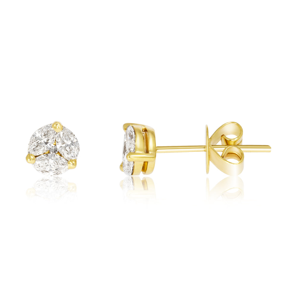 18ct Yellow Gold and Diamond Earrings