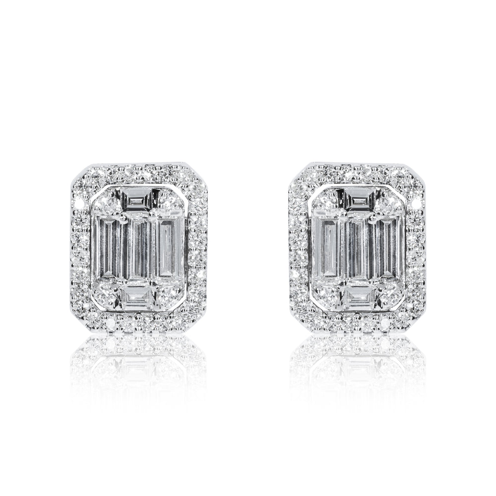 18ct White Gold Diamond Earrings