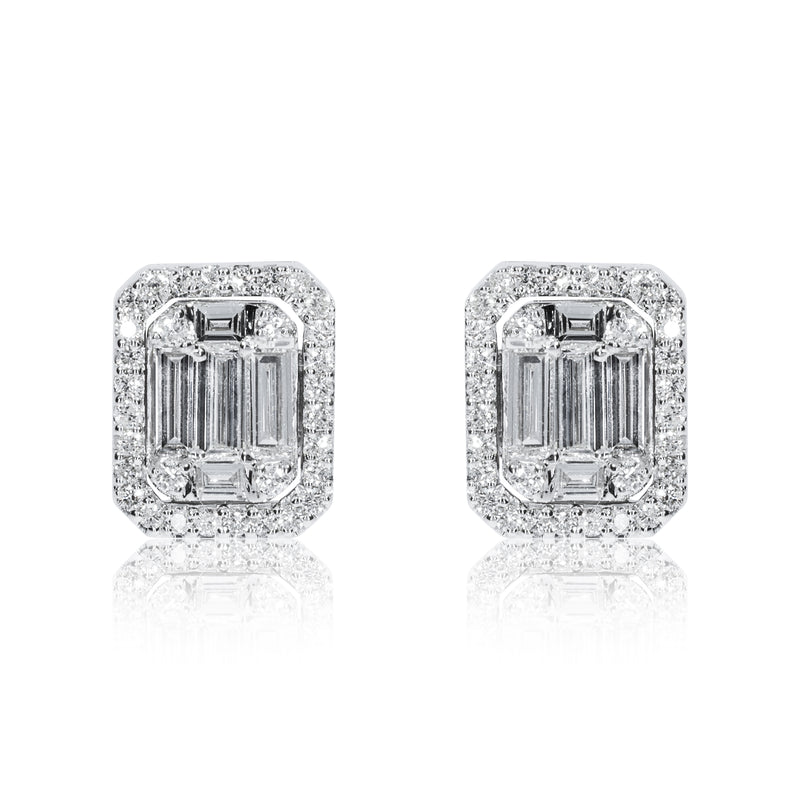 18ct White Gold Diamond Earrings