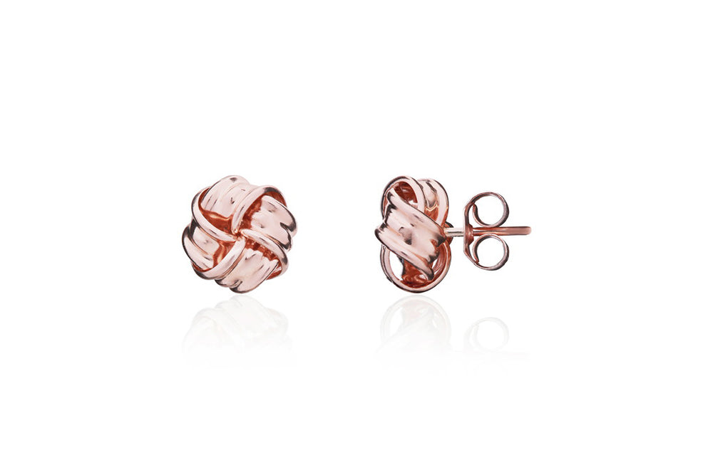 9ct Rose Gold Knot Stud Earrings