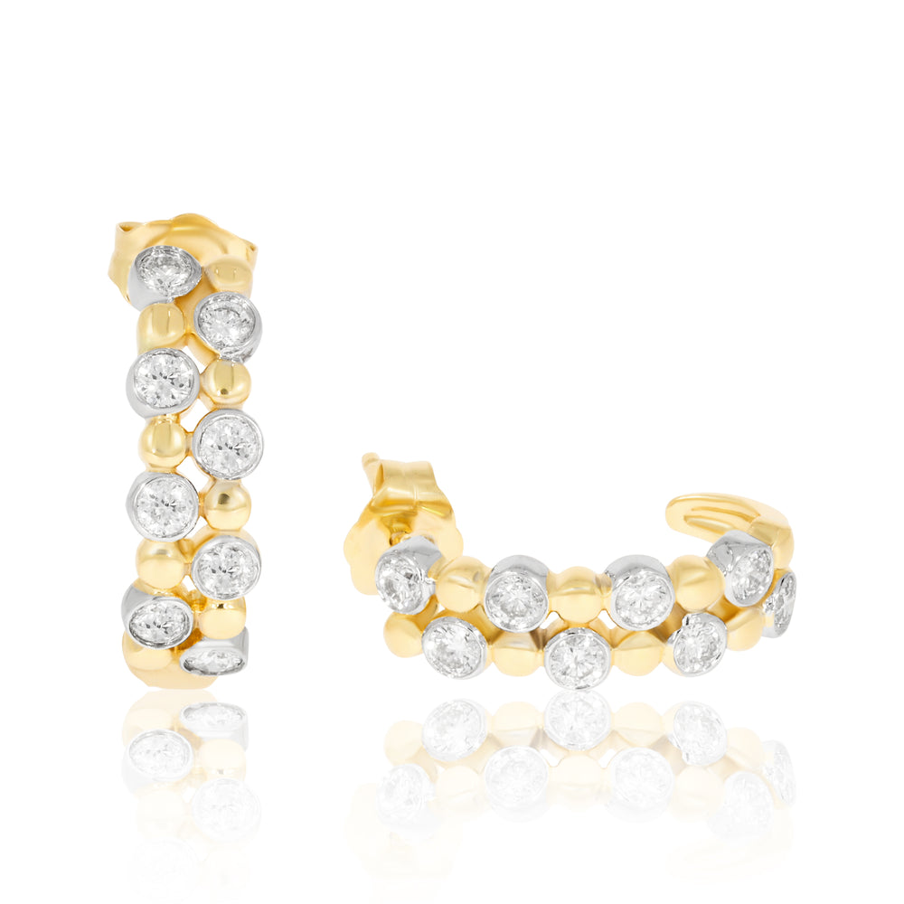 18ct Yellow Gold and Diamond Earrings