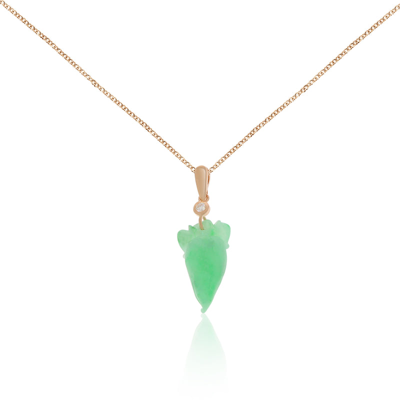 18ct Rose Gold and Jade Pendant