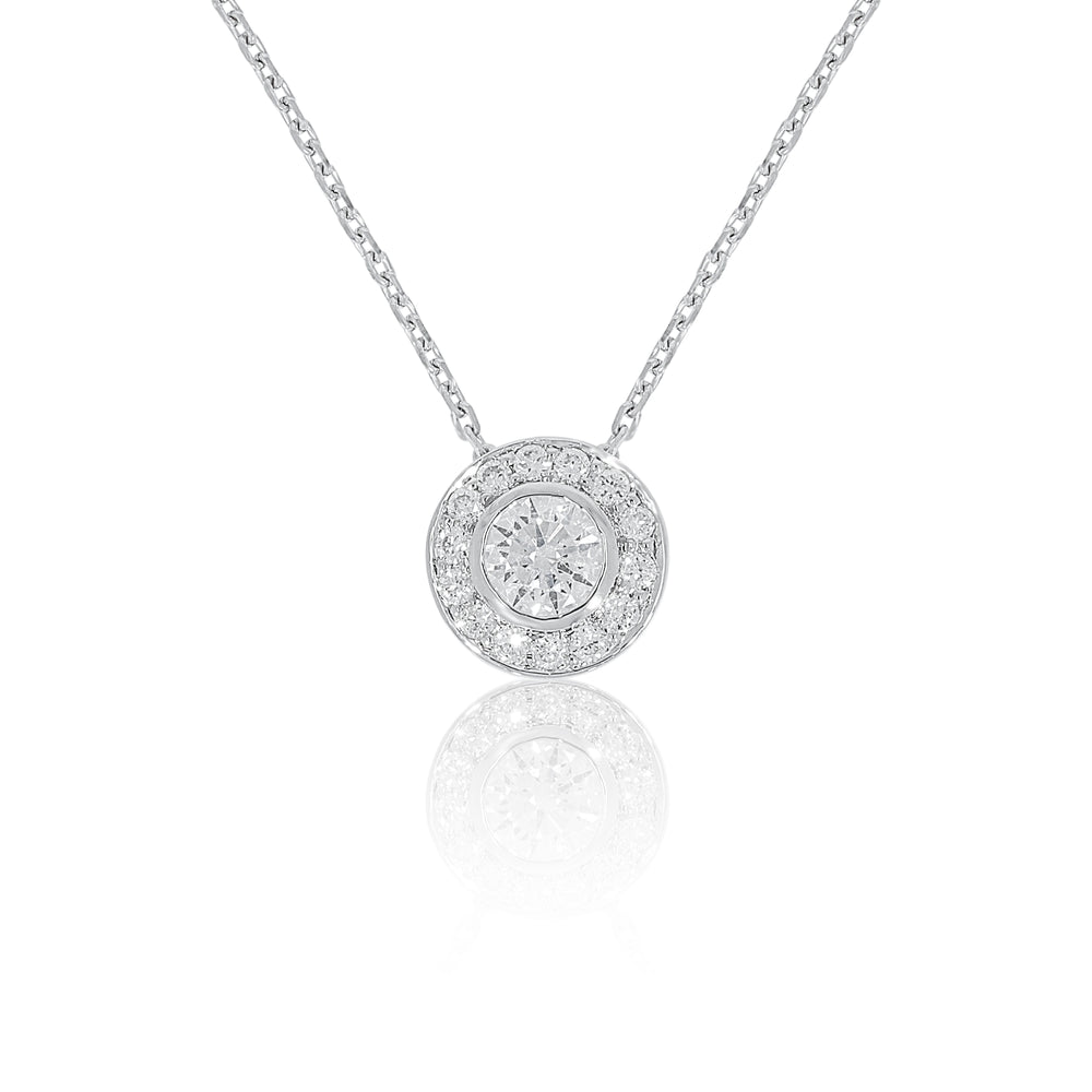 18ct White Gold and Diamond Necklace