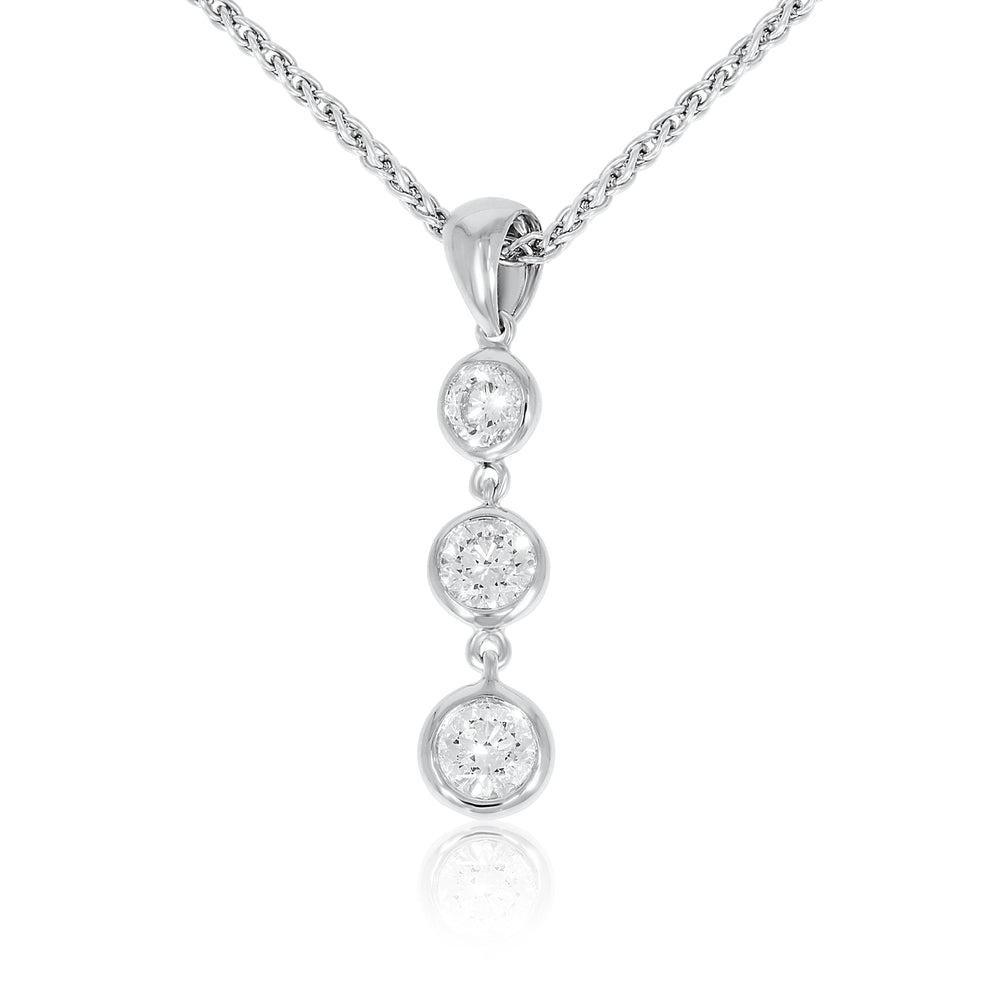 18ct White Gold and Diamond Pendant