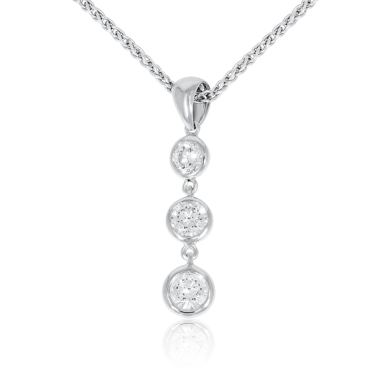 18ct White Gold and Diamond Pendant