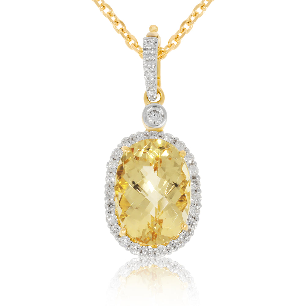 18ct Yellow Gold Sapphire and Diamond Pendant