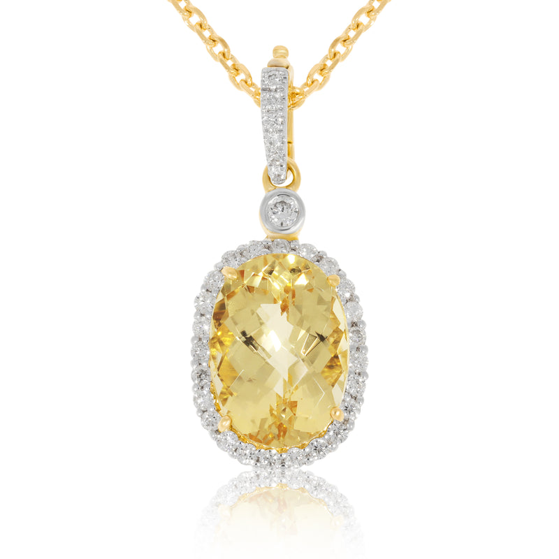 18ct Yellow Gold Sapphire and Diamond Pendant